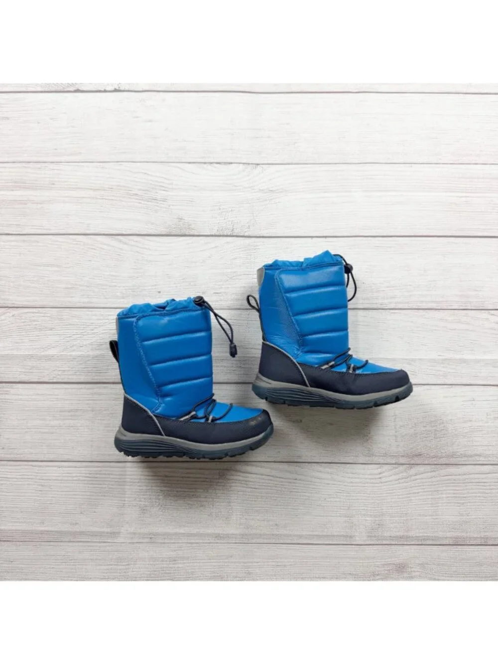 Lands End Toddler Snow Boots Blue Black Waterproof Adjustable Fit 13